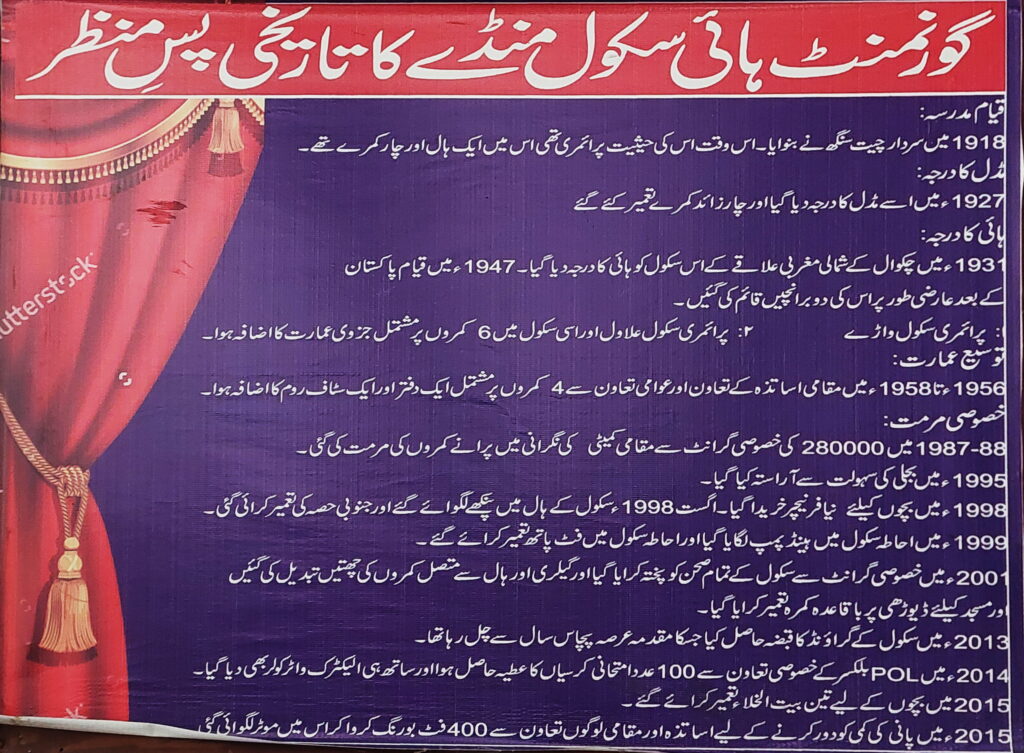 Hira Singh Khalsa School Munday. History